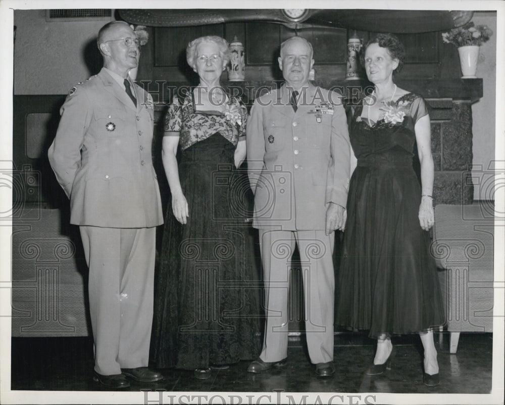 1952 Maj Gen Charles Helmick,Maj Gen Roderick Allen with Wives - Historic Images