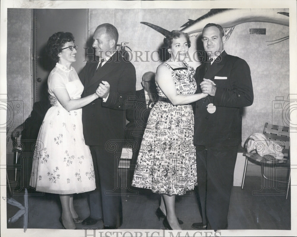 1958 Vice Comm. and Mrs gilbert and Fleet Capt and Mrs Ross at Yacht - Historic Images