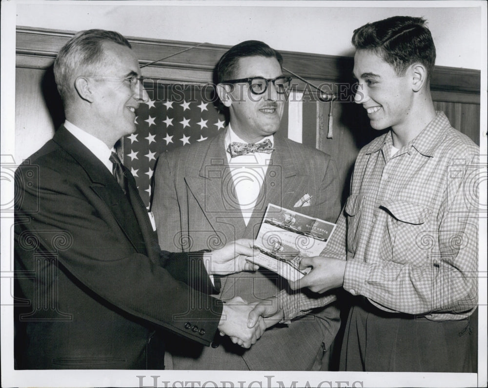 1953 Press Photo Birthday Telegram Writing Contest Winner Martin Heller - Historic Images