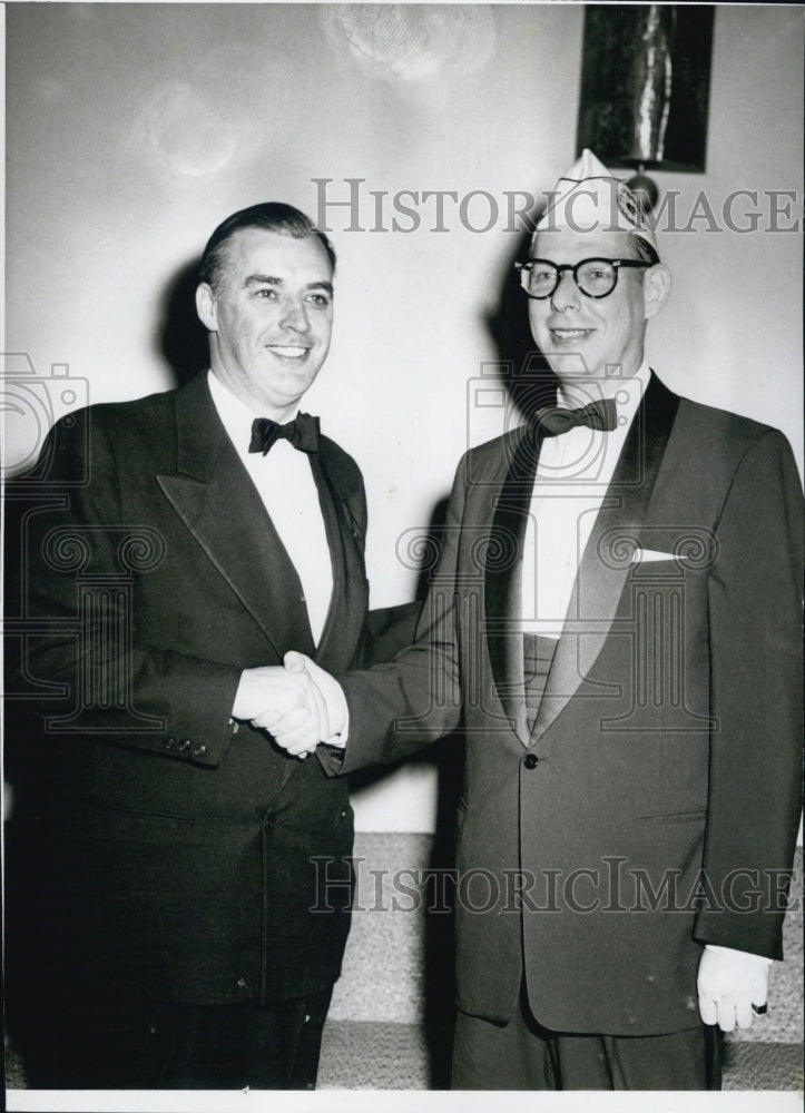 1956 Press Photo Lt Gov Whittier ,Commander Mass Jewish Vets A.Schlesberg - Historic Images