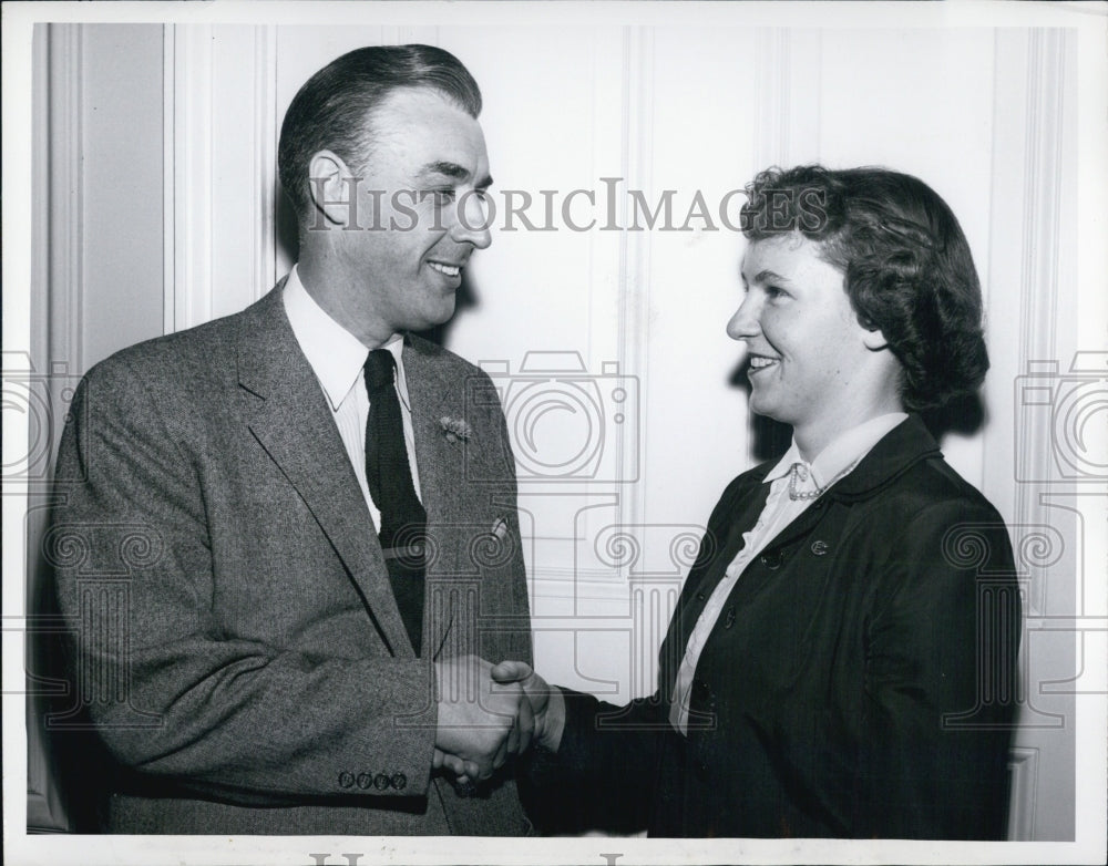 1954 Christian Endeavor Citizenship Award to Miss Lucille Gould - Historic Images