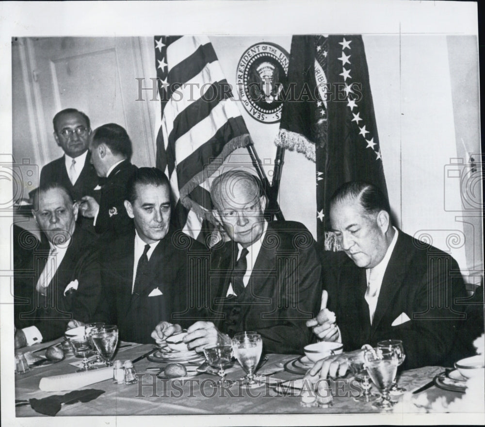 1960 President Dwight Eisenhower Luncheon Horacio Lafer Alfredo - Historic Images