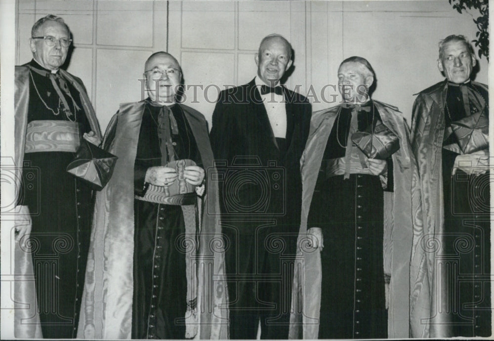 1960 President Dwight Eisenhower American Cardinals James McIntyre - Historic Images