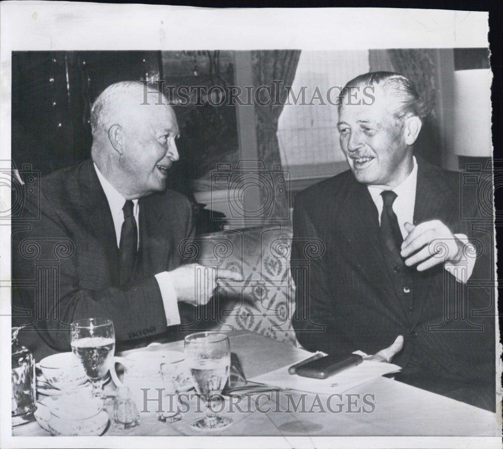 1960 Photo President Dwight Eisenhower British Prime Minister Harold - Historic Images