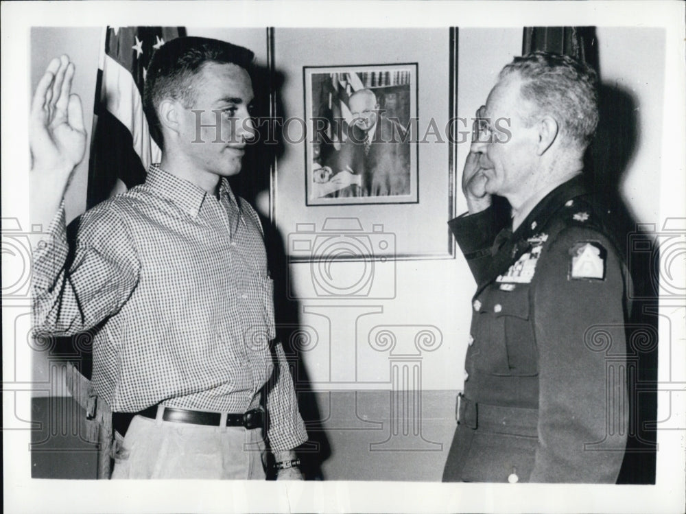 1957 Nephew Earl Eisenhower Sworn Into U.S. Army Lt. Col Alexendar - Historic Images