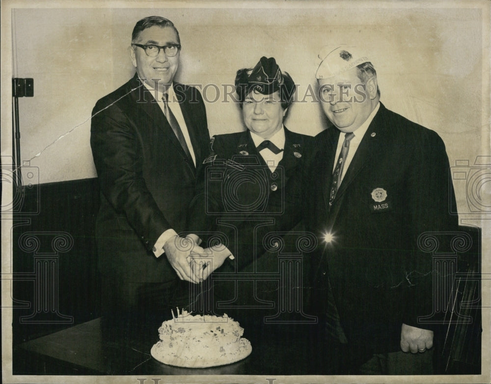 1968 Press Photo Mayor James Brennan Post. Comdr. Kathleen Foster Dept. Comdr. - Historic Images