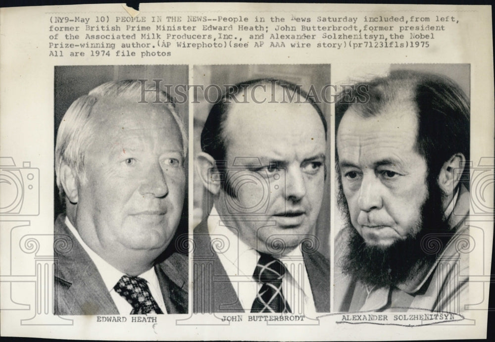 1974 Edward Heath,John Butterbrodt &amp; Alexander Solzhenitsyn - Historic Images