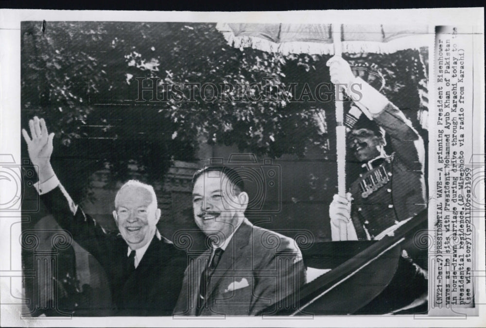 1959 President Dwight Eisenhower President Mohammed Ayub Khan - Historic Images