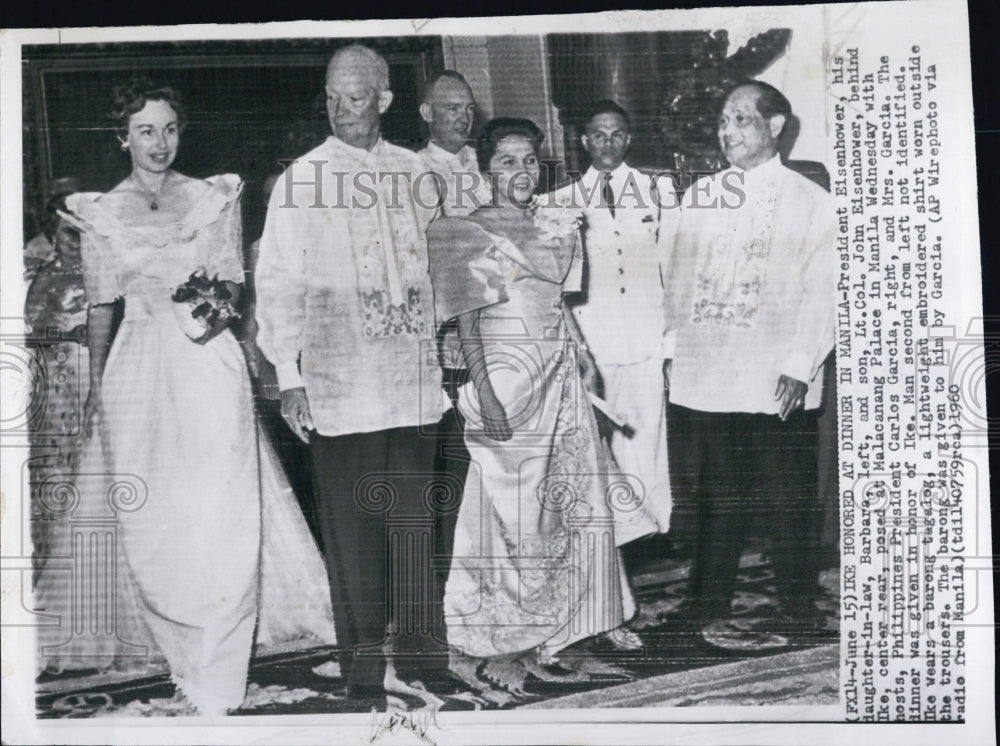 1960 Pres.Eisenhower His daughter in law &amp; son - Historic Images