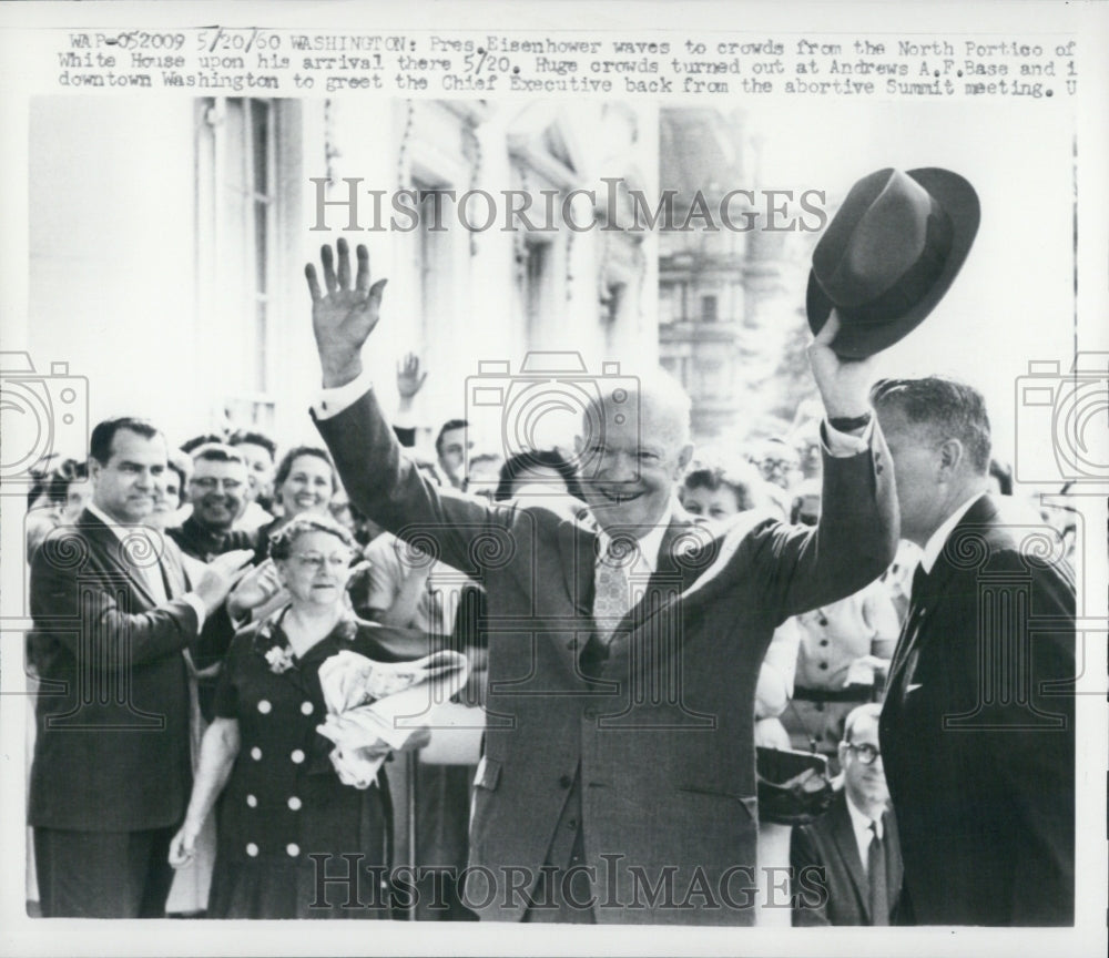 1960 Hugh crowds greet Ike upon his return from a Summit meeting - Historic Images