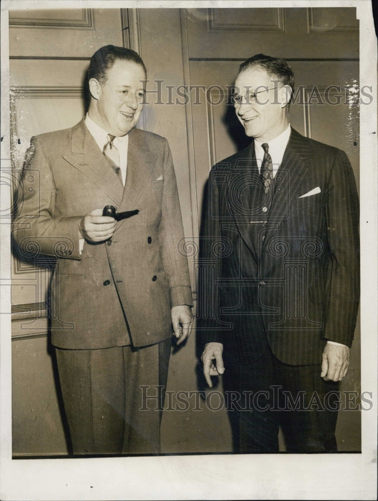 1947 Press Photo E. Wright Thomson, Robert Elliott New York, Boston Executives - Historic Images