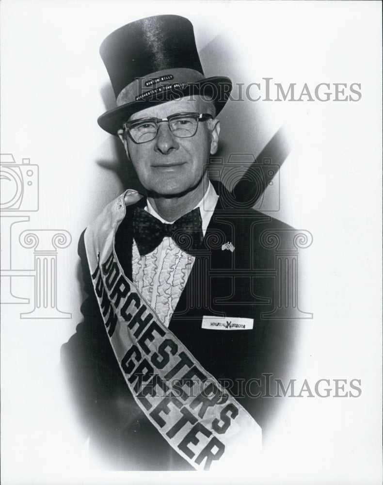 1979 Press Photo Dorchester's Town Greeter "Boston Billy" Melchin - Historic Images