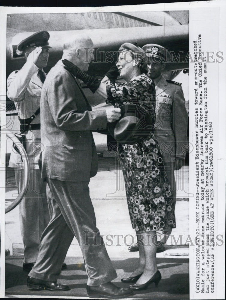 1960 President Eisenhower with Mamie ,Andrews AFB - Historic Images