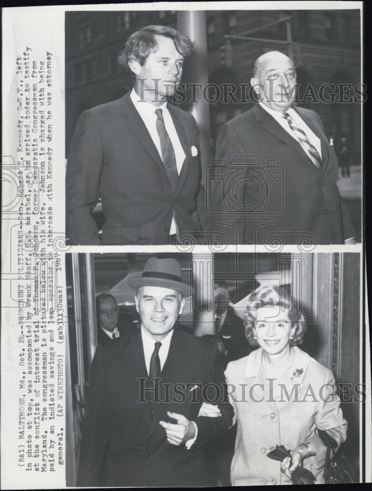 1967 Sen. Robert F. Kennedy accompanied by Frank Udoff US Marshall - Historic Images