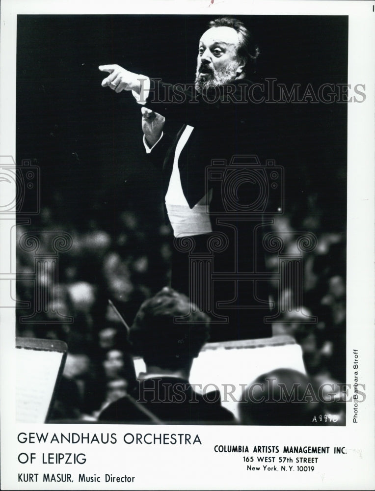 Press Photo Music Director Kurt Masur of Gew Andhaus Orchestra of Leipzing - Historic Images
