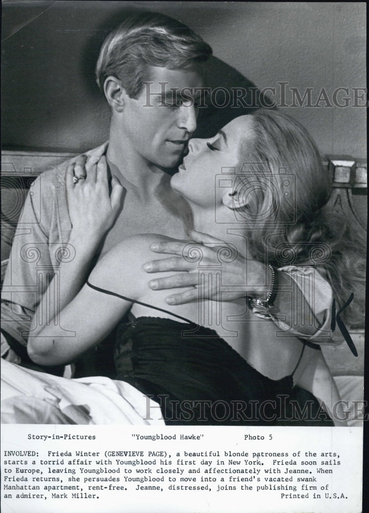 1964 Press Photo Actress Genevieve Page in "Youngblood Hawke" - Historic Images
