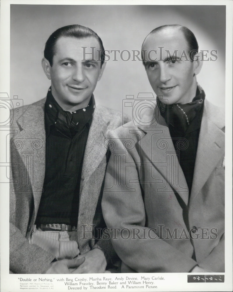 1937 Press Photo Pantomimes Steve and Andre Calgary Double Or Nothing - Historic Images