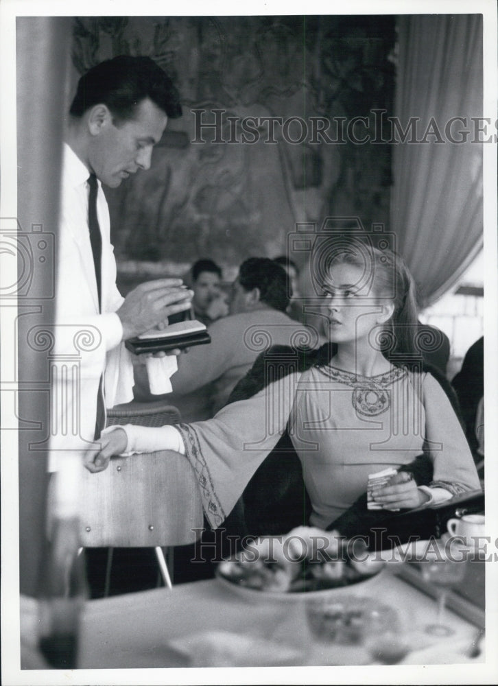 1963 Press Photo Actress Beba Loncar Eating Dinner - RSG97281 - Historic Images