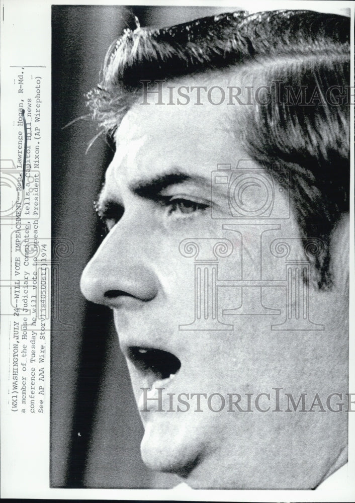 1974 House Judiciary Committee Member Lawrence Hogan Nixon Impeach - Historic Images
