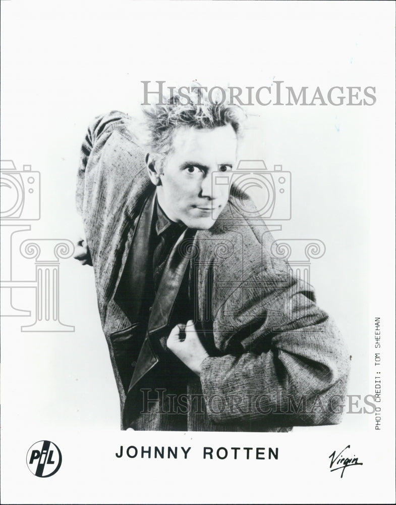 1992 Press Photo Johnny Rotten, Singer, Songwriter, Punk Rock Band, Sex Pistols - Historic Images