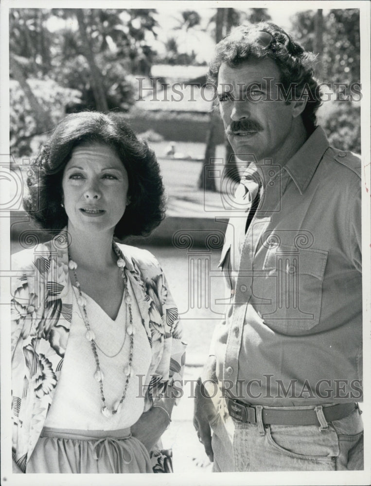 Press Photo Corrine Michaels With Tom Selleck - Historic Images