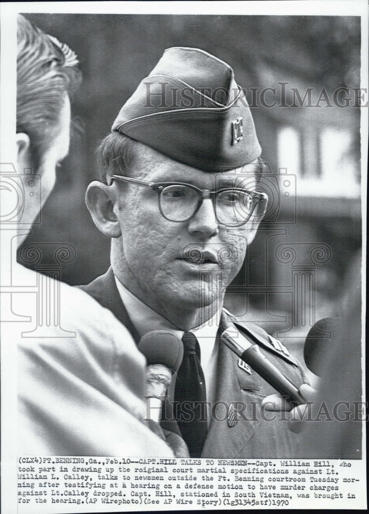 1970 Press Photo Captain William Hill, Calley Court Marshal Case - Historic Images