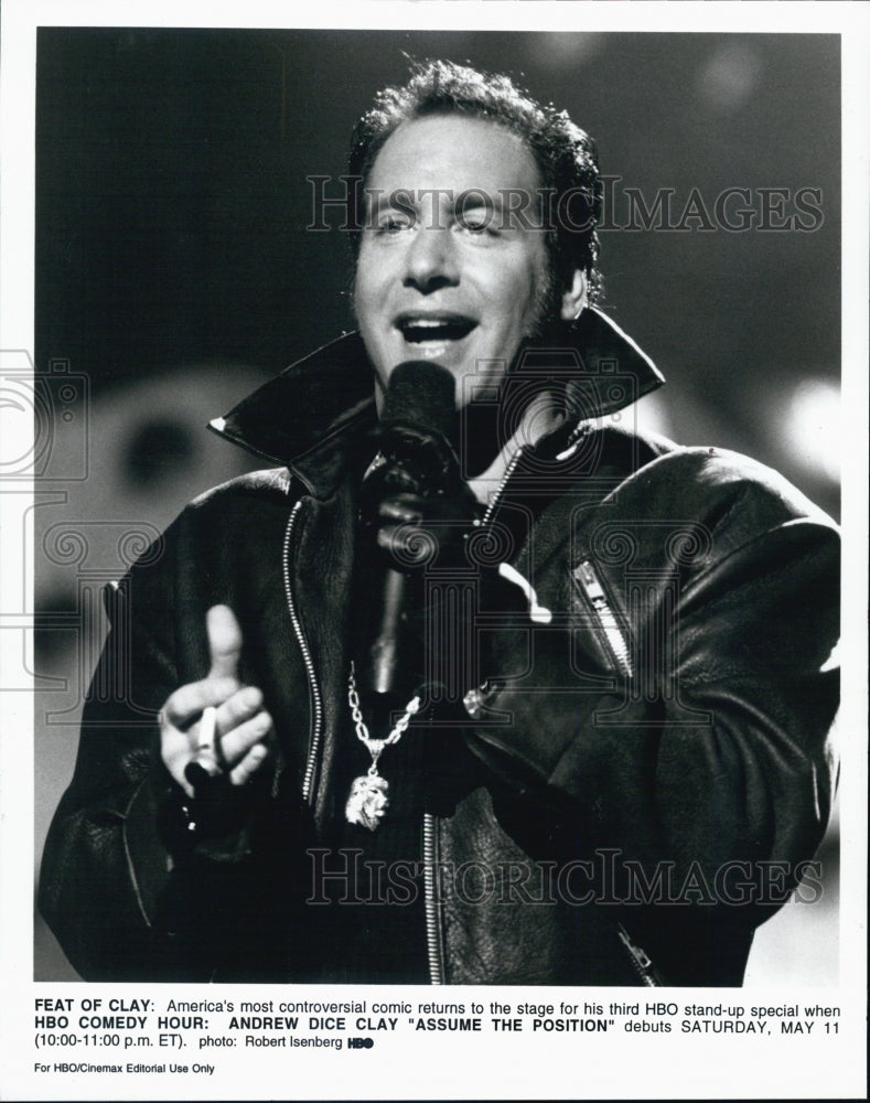 1996 Press Photo Comedian Andrew Dice Clay HBO Comedy Hour Assume The Position - Historic Images