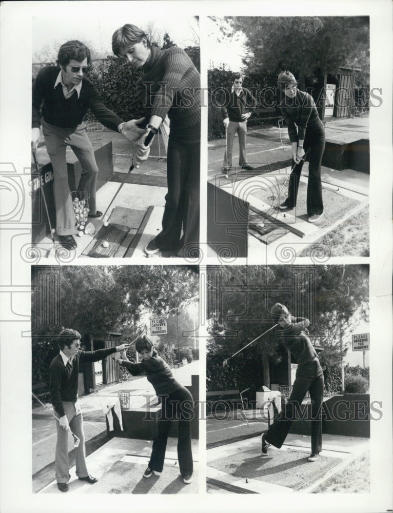 1975 Actress Susan Clark Trains With Golfer Mickey Sholdar For Movie - Historic Images