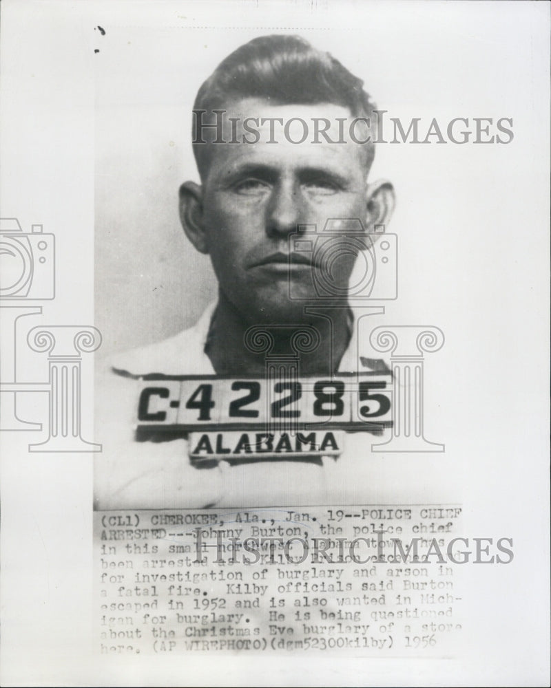 1956 Johnny Burton Police Chief Arrested For Burglary And Arson - Historic Images