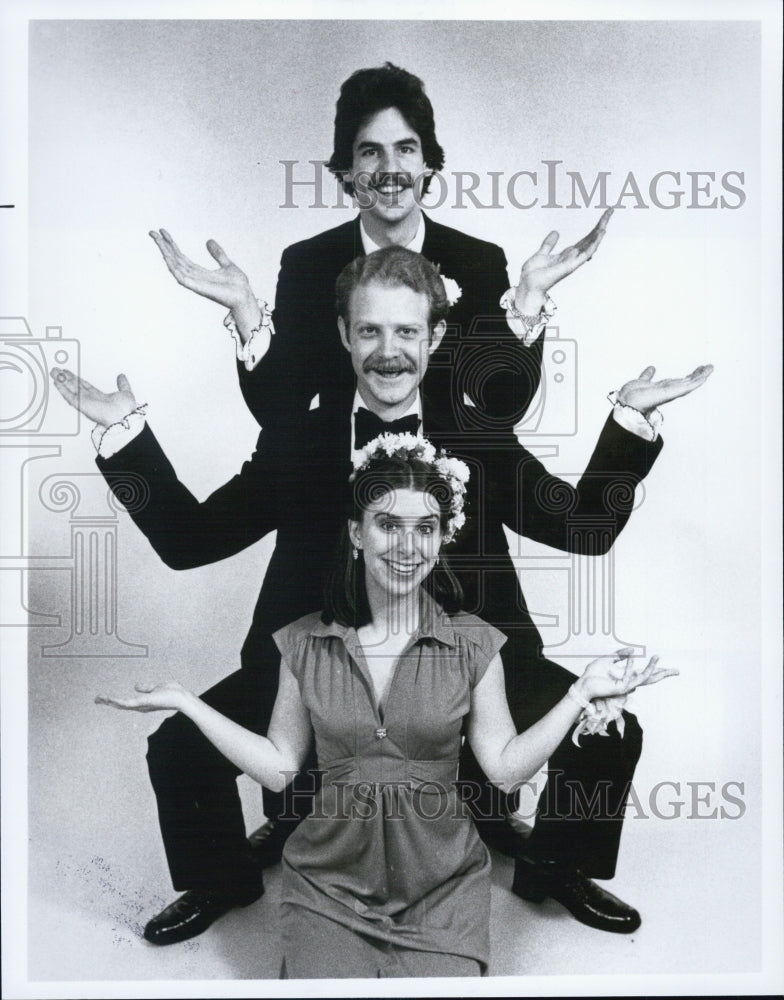 1977 Press Photo John Allen Charlie Hensley Mary Burt Entertainers Steppin' Out - Historic Images