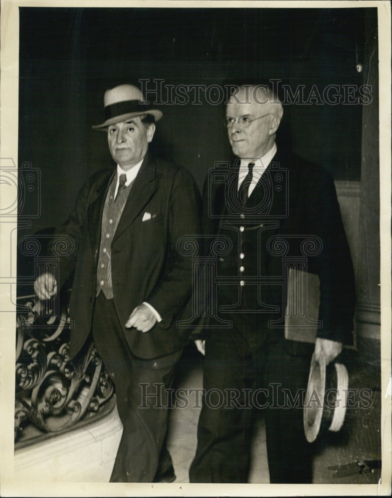 1935 Press Photo Joseph Millen ,Atty Mc Cusick,Commissioner Lymans Office - Historic Images