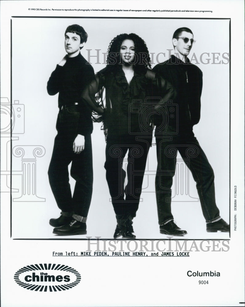 Press Photo The Chimes Mike Peden, Pauline Henry, James Locke Columbia Records - Historic Images