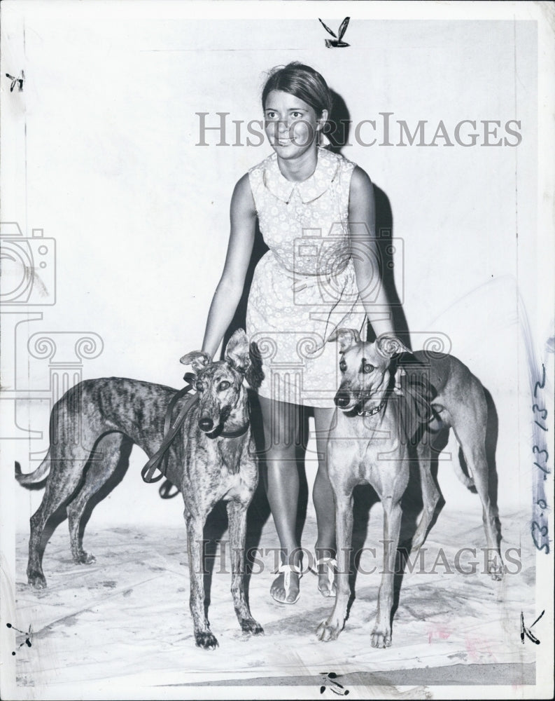 1969 Kathy Norman with Greyhounds Free Mission and DB's Maverick - Historic Images