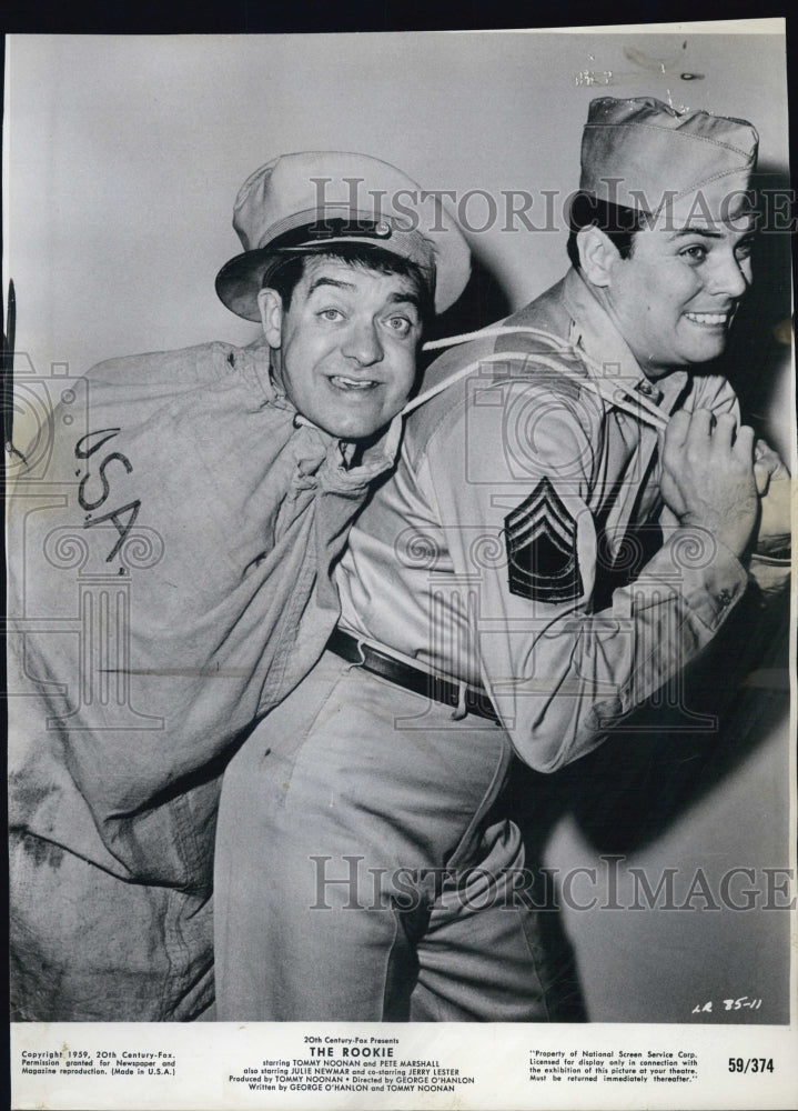 1960 Actors Tommy Noonan and Pete Marshall star in "The Rookie" - Historic Images
