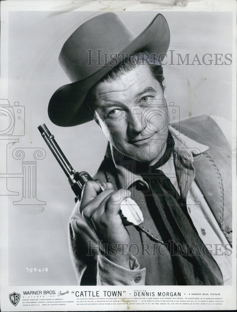 1952 Press Photo Dennis Morgan stars in &quot;Cattle Town&quot; - RSG99215 - Historic Images