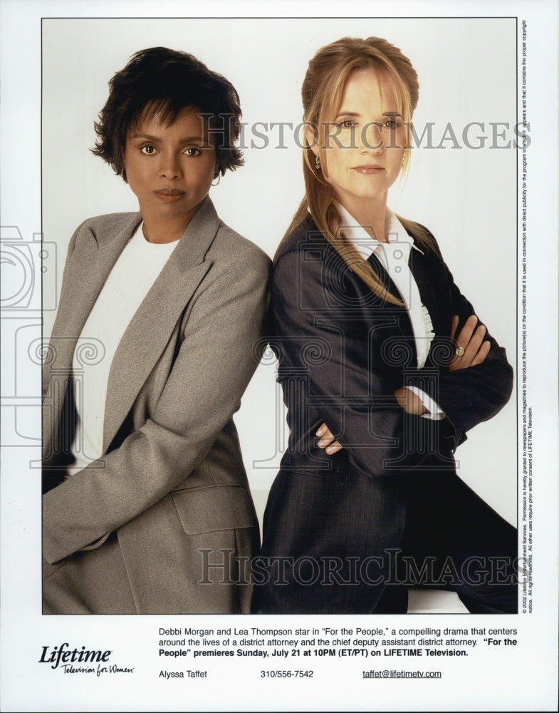 2002 Press Photo Debbi Morgan and Lea Thompson "For The People" - Historic Images