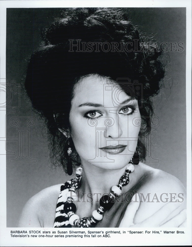 1985 Press Photo Barbara Stock as Susan Silverman "Spencer For Hire" - Historic Images