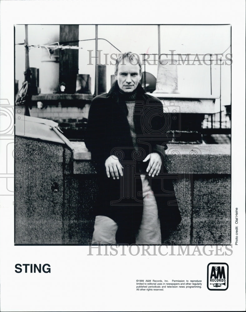 1999 Press Photo Musician known as Sting posing for picture - Historic Images