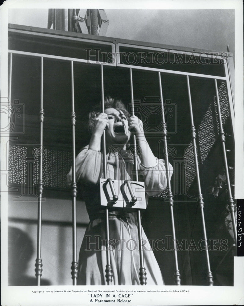 1964 Press Photo Actress Olivia de Havilland stars in &quot;Lady in a Cage&quot; - Historic Images