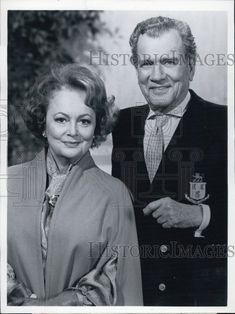 1981 Press Photo Olivia de Havilland & Joseph Cotten in "The Love Boat" - Historic Images