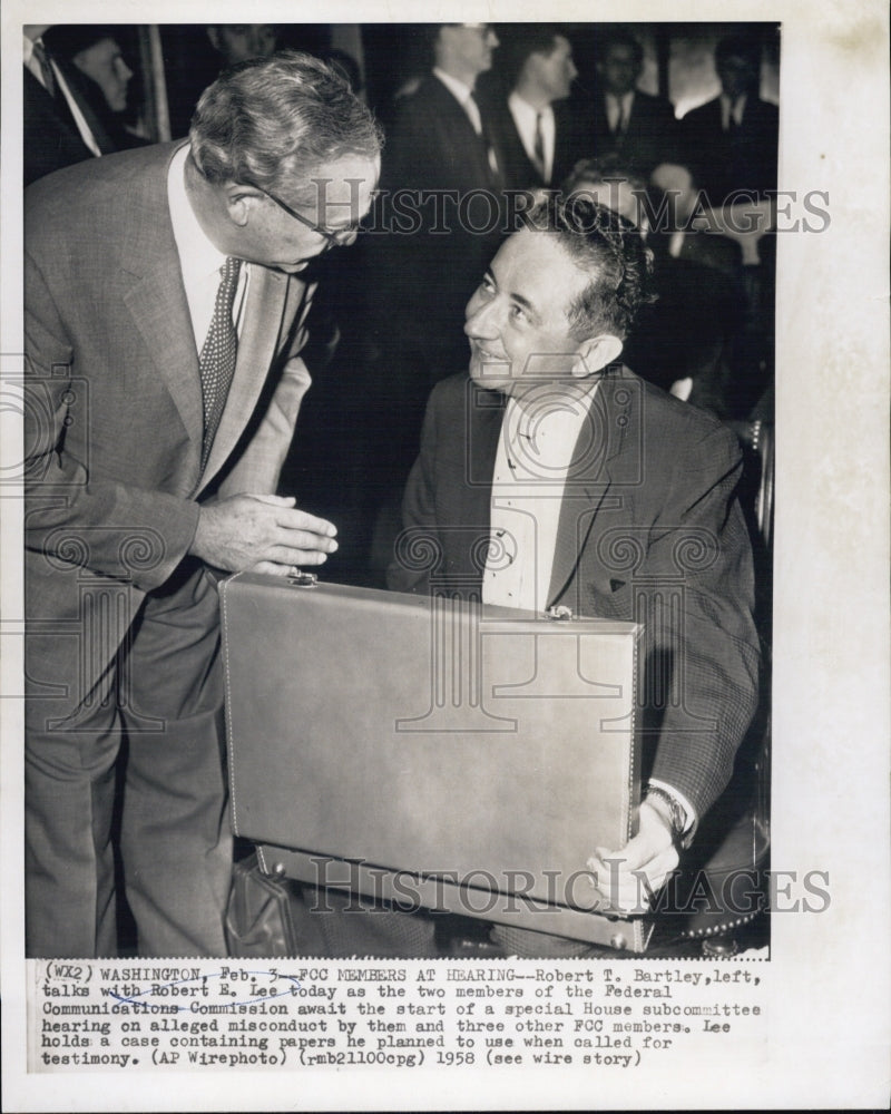 1958 FCC Members Robert Bailey and Robert Lee at Senate Hearings - Historic Images