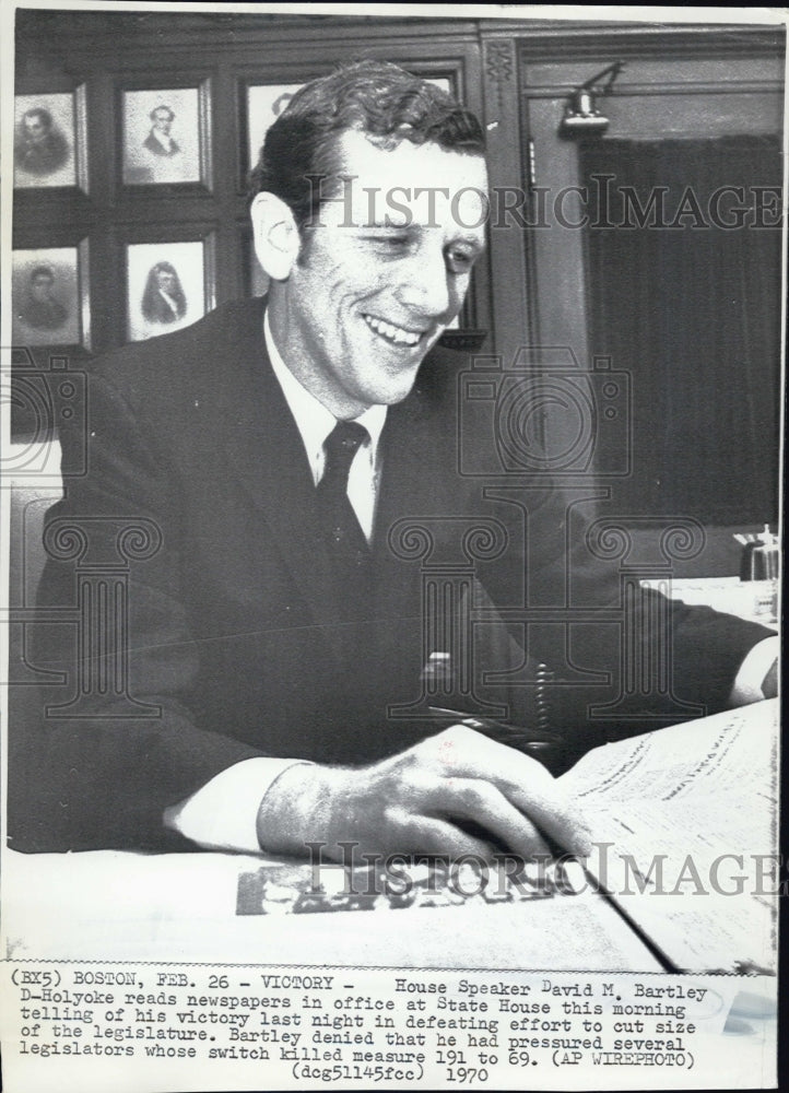 1970 David Bartley Massachusetts House Speaker - Historic Images