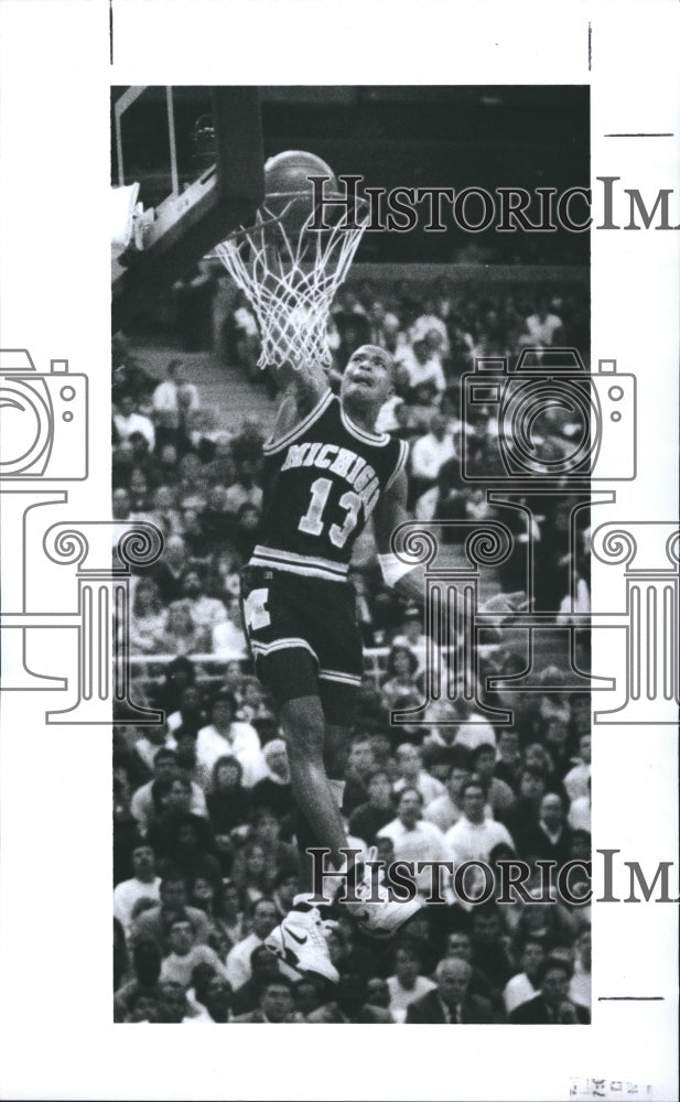 1991 Press Photo Demetrius Calip, Who led the Wolverines with 19 Points - Historic Images