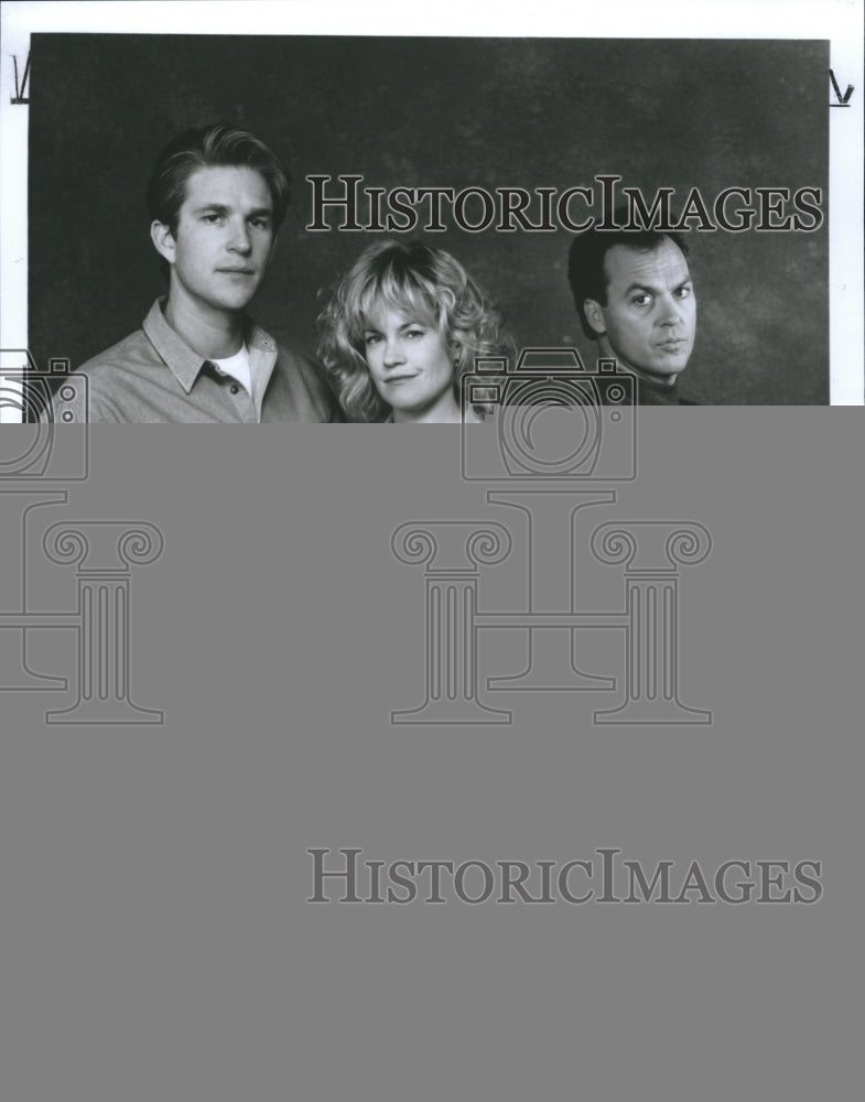 1991 Press Photo Matthew Modine, Melanie Griffith and Michael Keaton - Historic Images