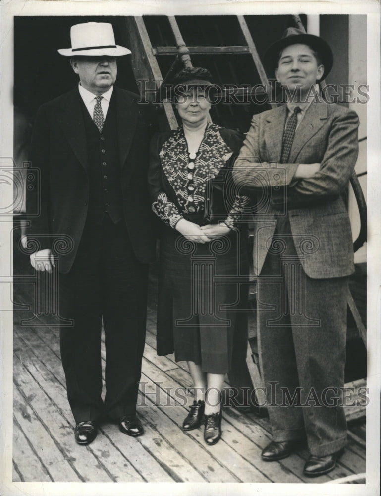 1936 Press Photo Snapped at Sailing Time John L. Lewis, President With his Wife - Historic Images