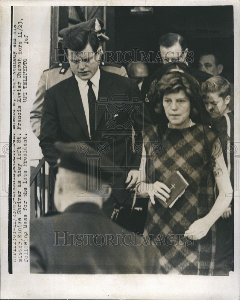 1963 Press Photo Sen. Edward Mr Frd Kennedy and His Sister, Eunice Shriver - Historic Images