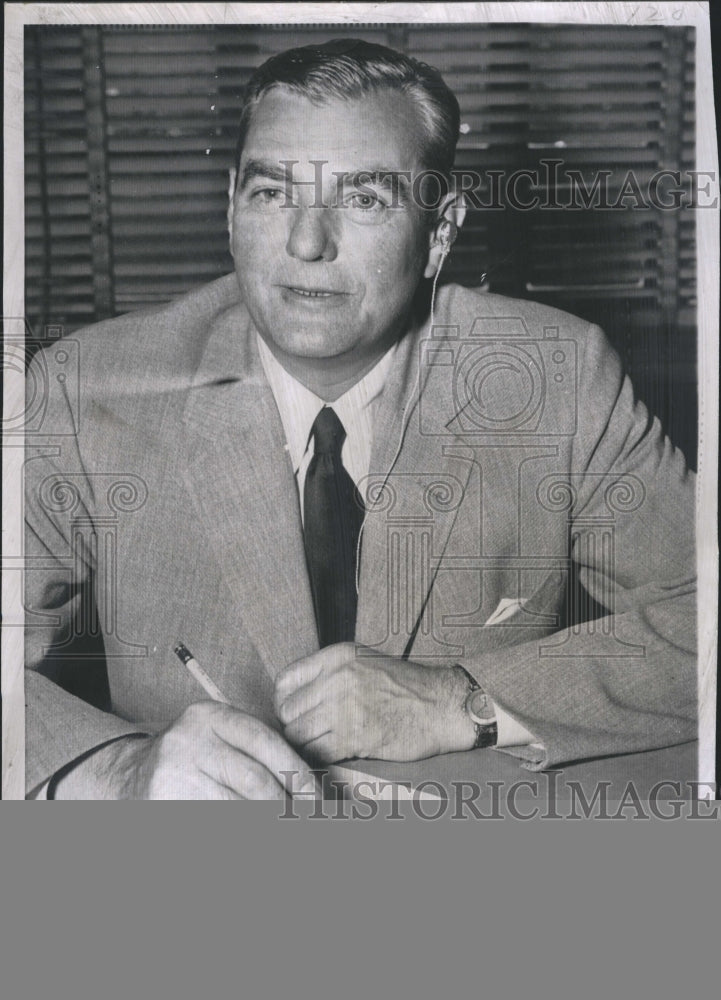 1956 Press Photo Secretary of State Herbert Hoover Jr. Charge State Department - Historic Images