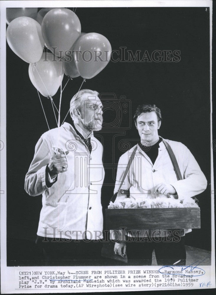 1959 Raymond Massey Left, and Christopher Plummer are Shown "J.B"-Historic Images
