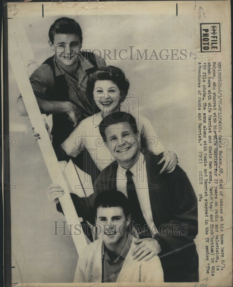 1975 Press Photo Ozzie Nelson, Died of Cancer at His Home Here Nelson - Historic Images