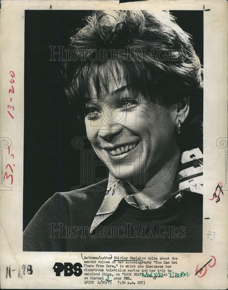 1979 Press Photo Actress/Author Shirley MacLaine Talks - Historic Images